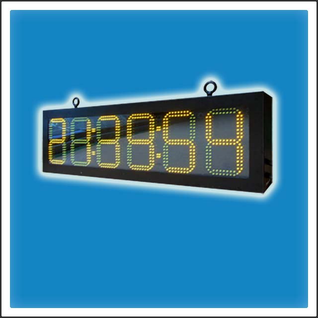 8 Inches Outdoor LED Time & Temperature Clock Display 